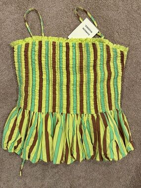 Damson Madder Bethan Bubble Cami Size 10 Tropical Stripe NWT